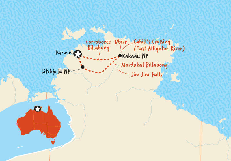 Kakadu and Jim Jim Falls Tour Map Adventure Tours Kakadu and Jim Jim Falls Tour Map Adventure Tours