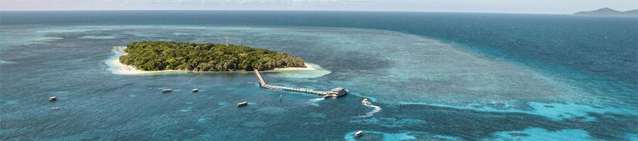 aerial view of green island cairns on the great barrier reef