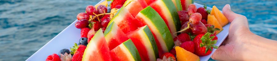 fruit platter held on a dinner cruise ship