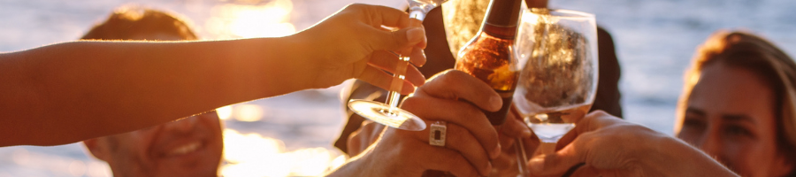 A group enjoying drinks on a private charter