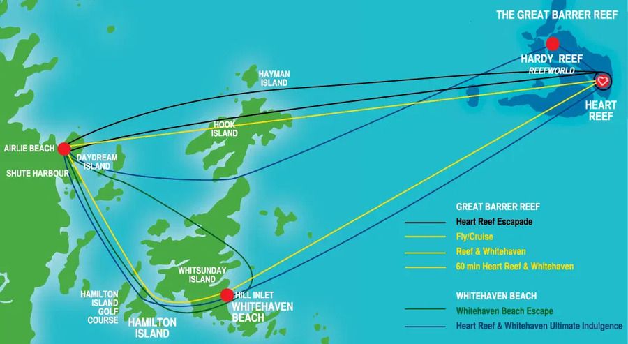 Map of Helireef tour path