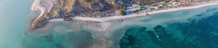 a drone shot of Dirk Hartog Island