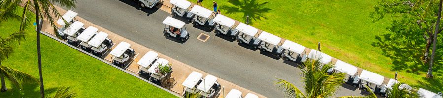 Golf carts on Hamilton Island